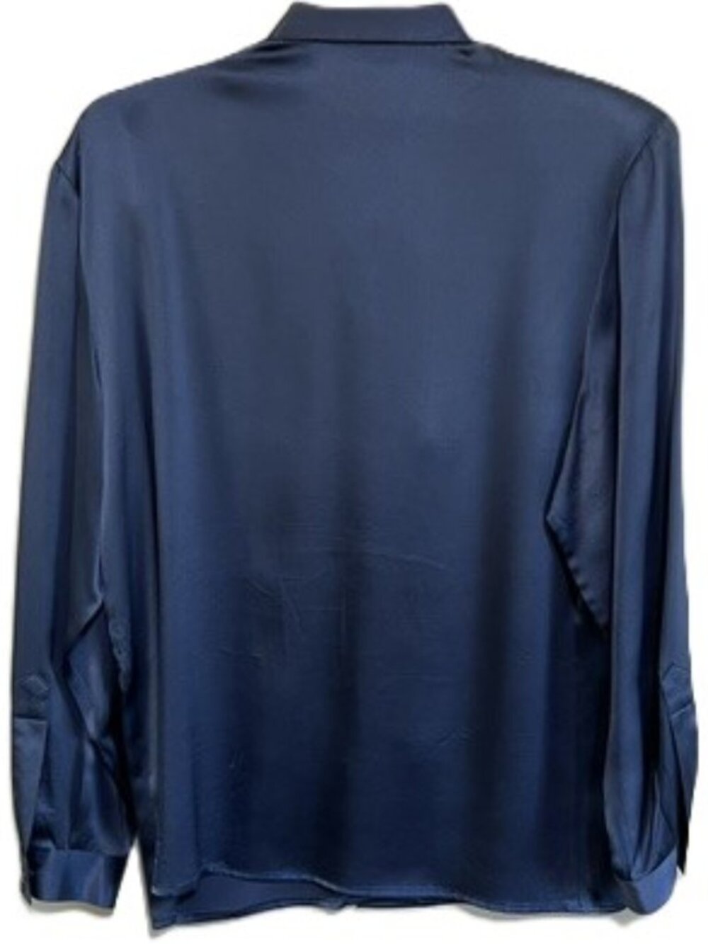 Tahari Silk Blouse Blue Sz 8 - Picture 3 of 11